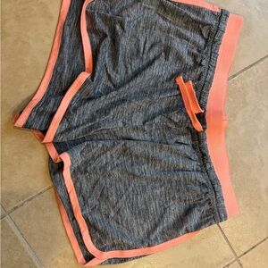 Gray and Coral Athletic Shorts